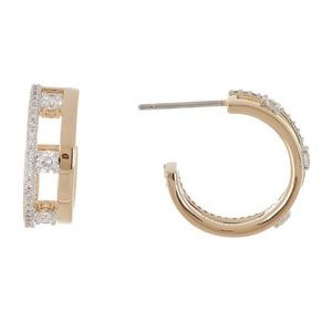 NADRI Trio CZ Small Hoop Earrings